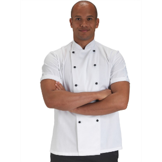 Picture of CHEF JACKET SHORT SLEEVE + BLACK STUD B