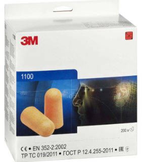 Picture of 3M 1100 FOAM EAR PLUGS PACK OF 200